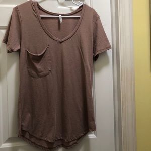 Z Supply Tan T shirt with oversized pocket, medium